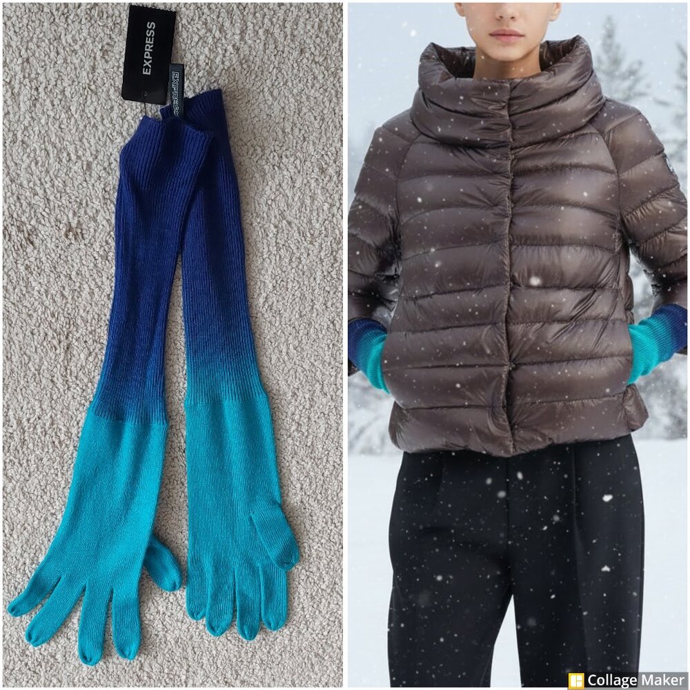NWT Express elbow long knitted (opera) gloves. 100% acrylic